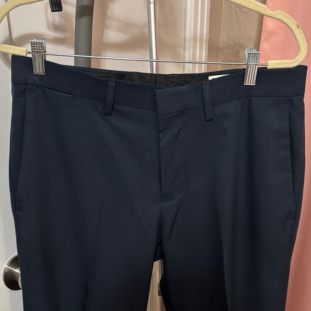 Haggar Slim Eclo Stretch Slacks Navy Blue pants